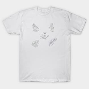 Scandinavian Minimalist Plant Pattern T-Shirt